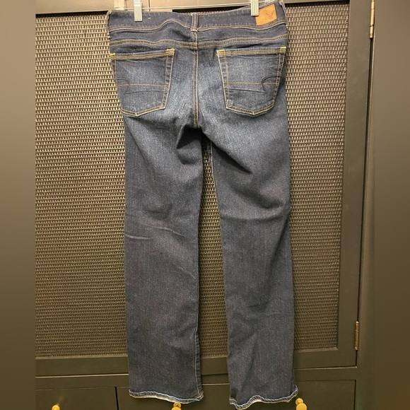 American Eagle Outfitters Kick Bootcut Medium Dark Wash Jeans Y2K Stretch Size 8 - Picture 2 of 9